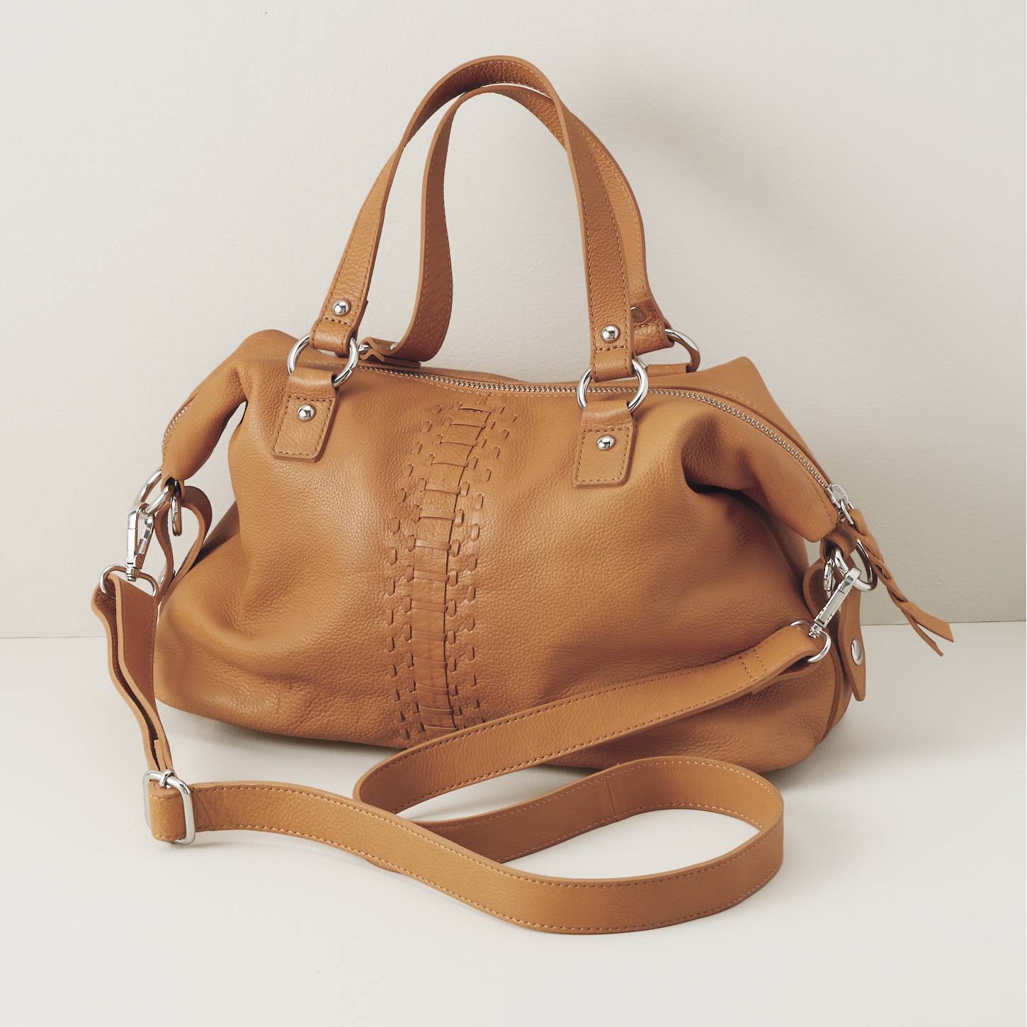 Laced Leather Bag, Zip-Top, Inner Pockets, Fully Lined - Northstyle Catalog
