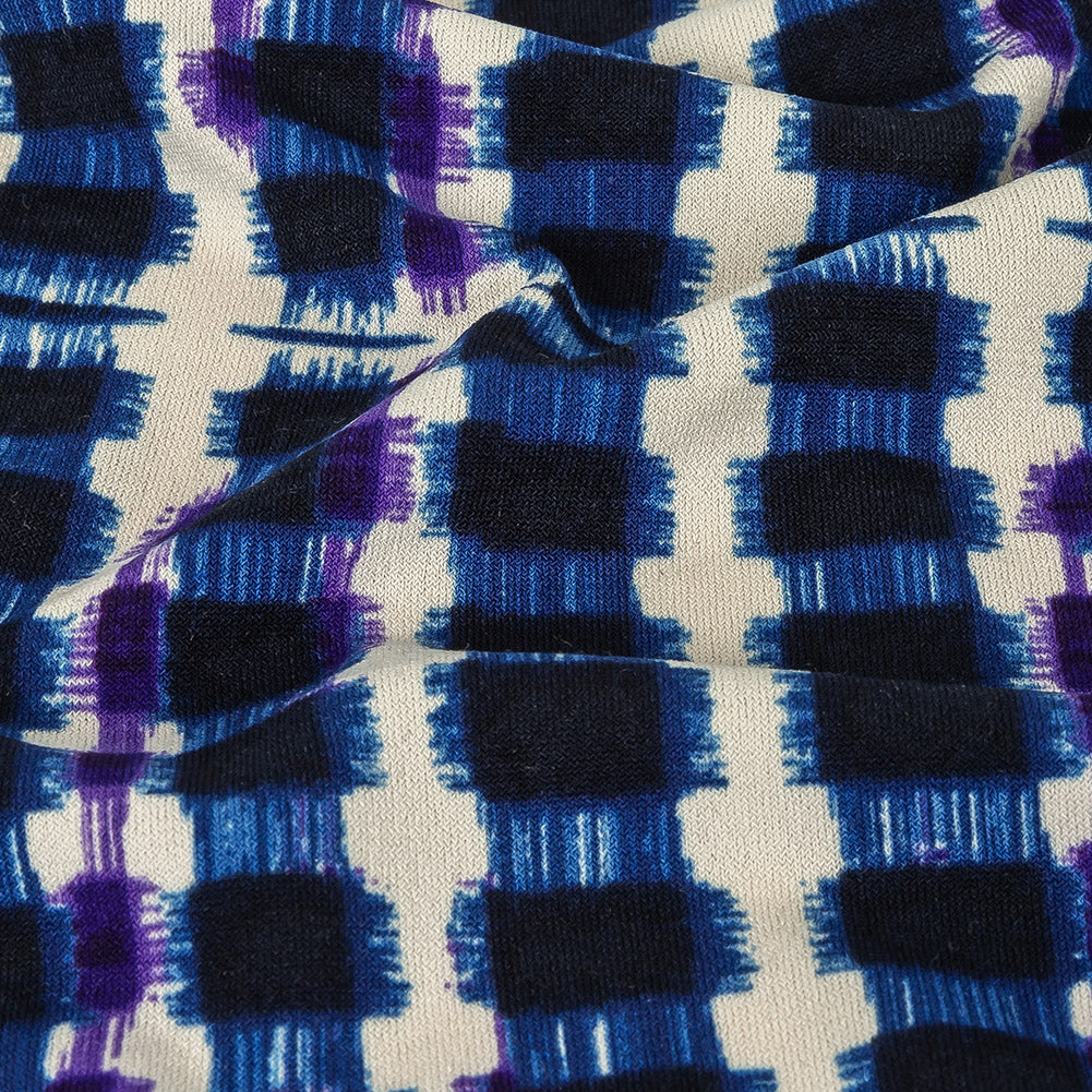 Navy, Purple, and Turtledove Geometric Polyester Jersey - Joann Fabrics