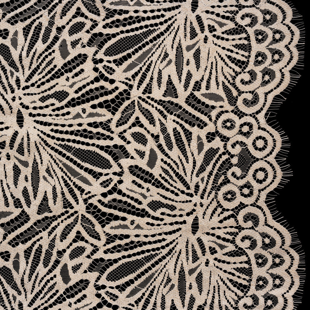 Raschel Lace with Scalloped Finished Edges - Bleached Sand Flowing Petals - Joann Fabrics