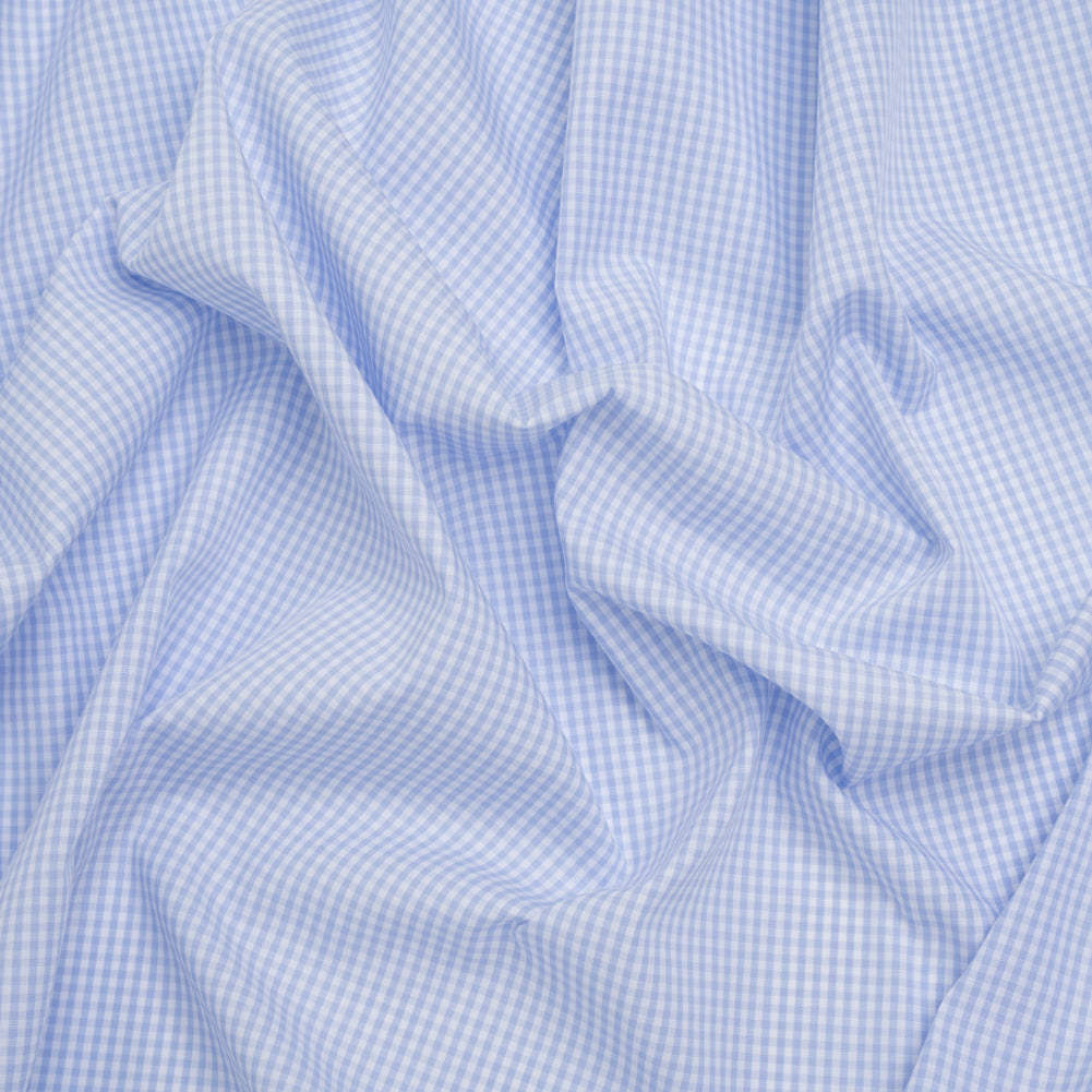 Cotton Gingham Shirting - Baby Blue and White Checks - Deadstock - Joann Fabrics