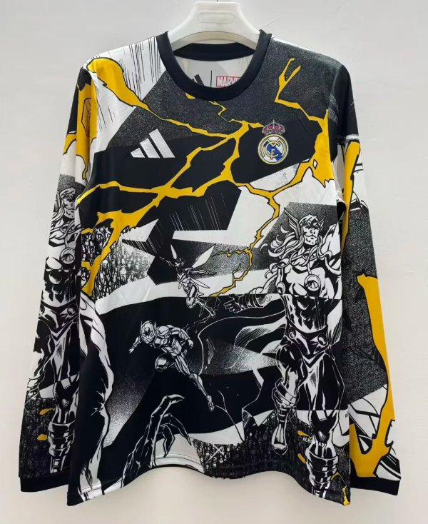 2025/2026 Long Sleeve Real Madrid Collaboration With Marvel Football Shirt 1:1 Thai Quality