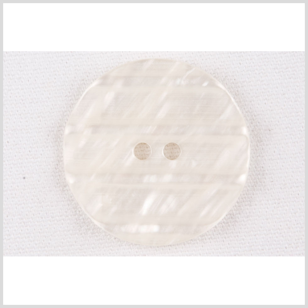 Plastic 2-Hole Button - 42L/27mm - Ivory Shimmer and Translucent Stripes - Joann Fabrics