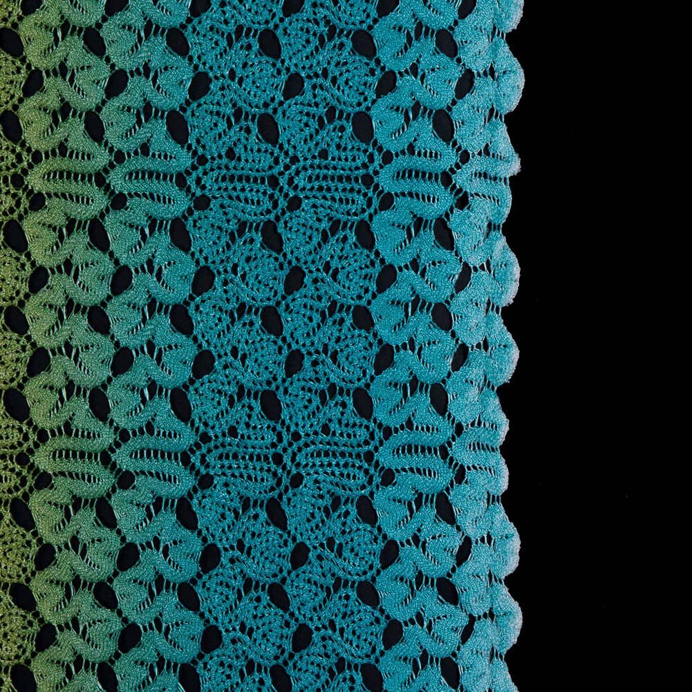 Raschel Lace - Ceramic Blue and Charteuse Ombre - Joann Fabrics