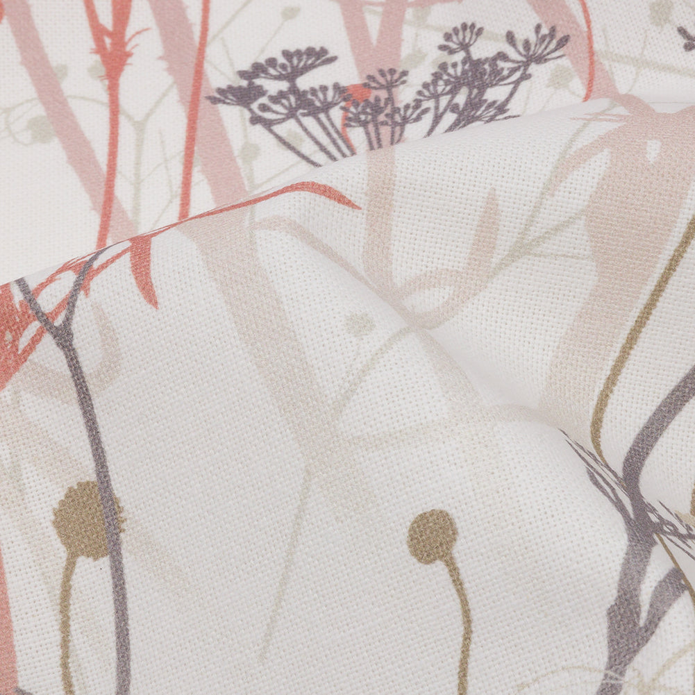 Cotton Canvas Print - Shell Wildflower Branches - British Imported - Joann Fabrics