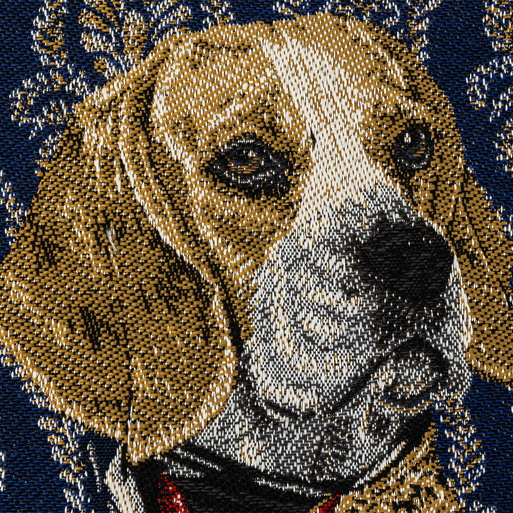 French Royal Blue Woof Marshal Cotton Blend Oversized Square Patch - 18.875