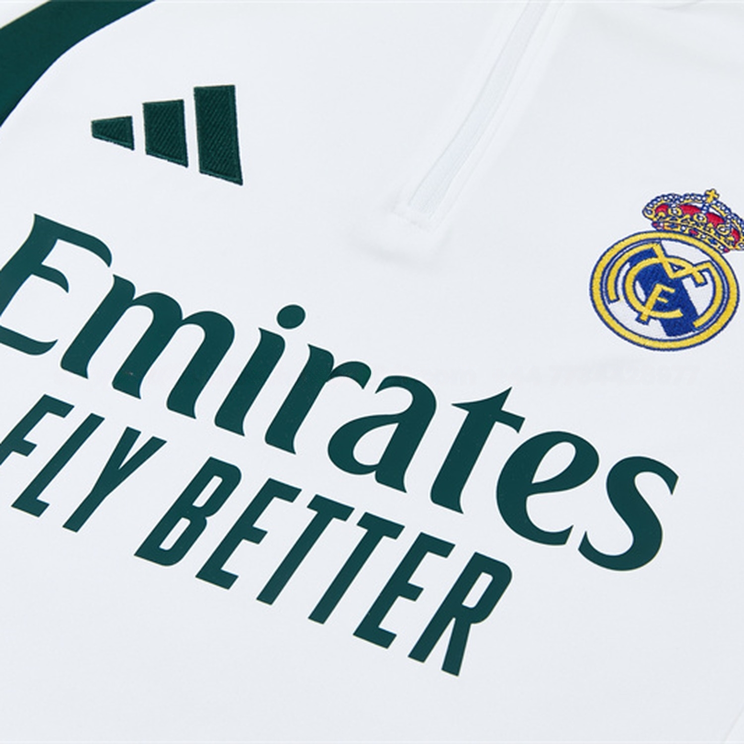 Real Madrid 26-27 Long Sleeve Training Set - White Top & Dark Green Pants - UnitedFutballJersey