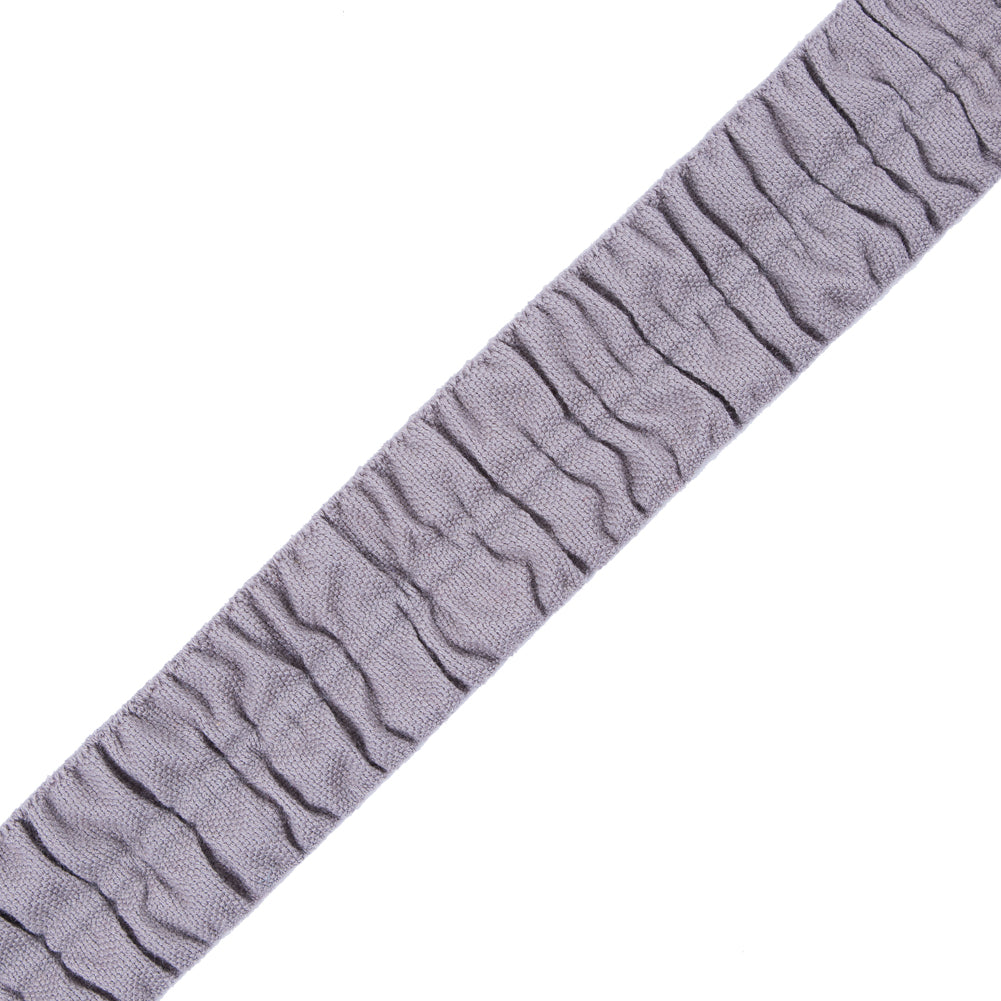 Italian Silver Ruched Stretch Wool Trimming - 1.5