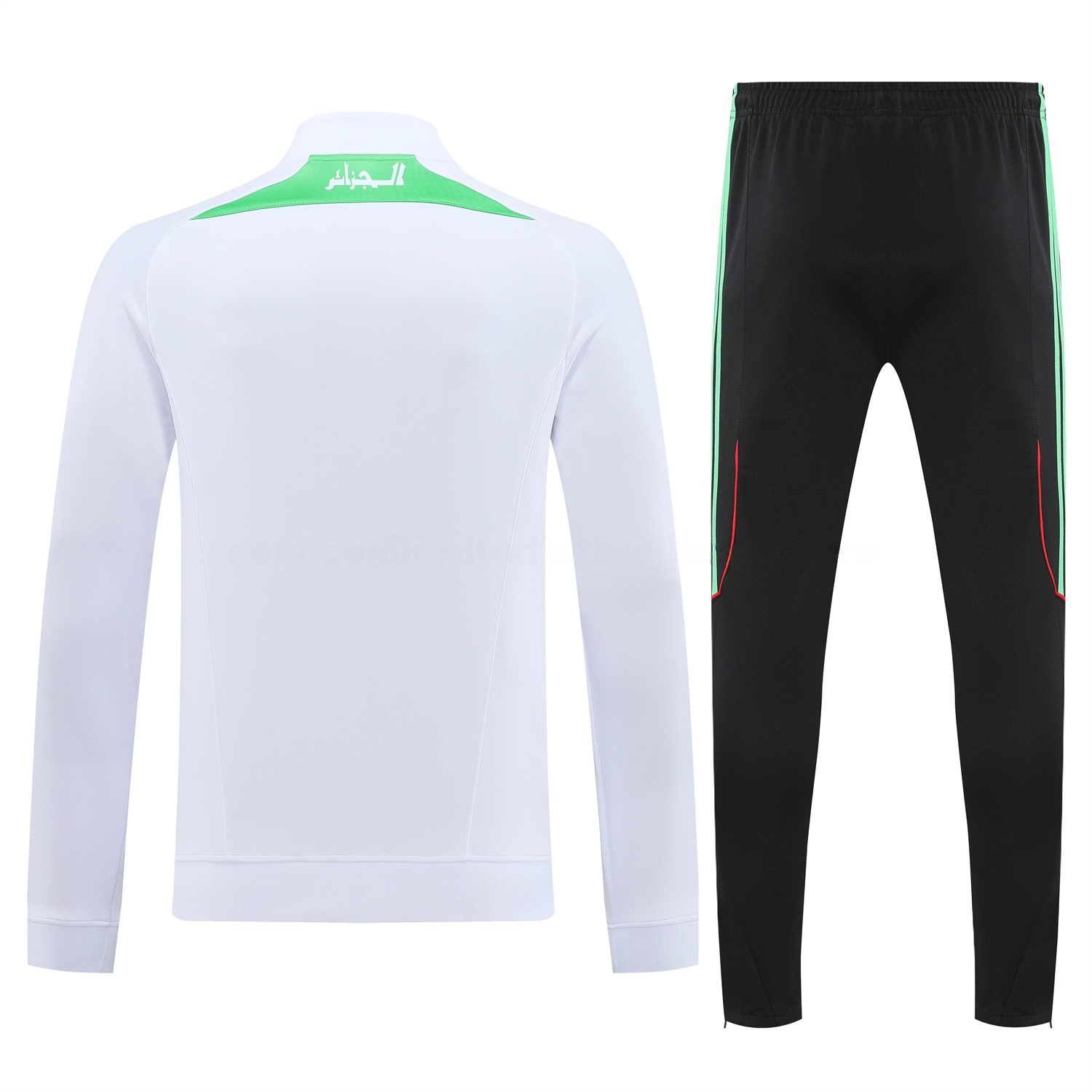 Algeria 2026 Long Sleeve Training Set - White Top and Black Pants - UnitedFutballJersey