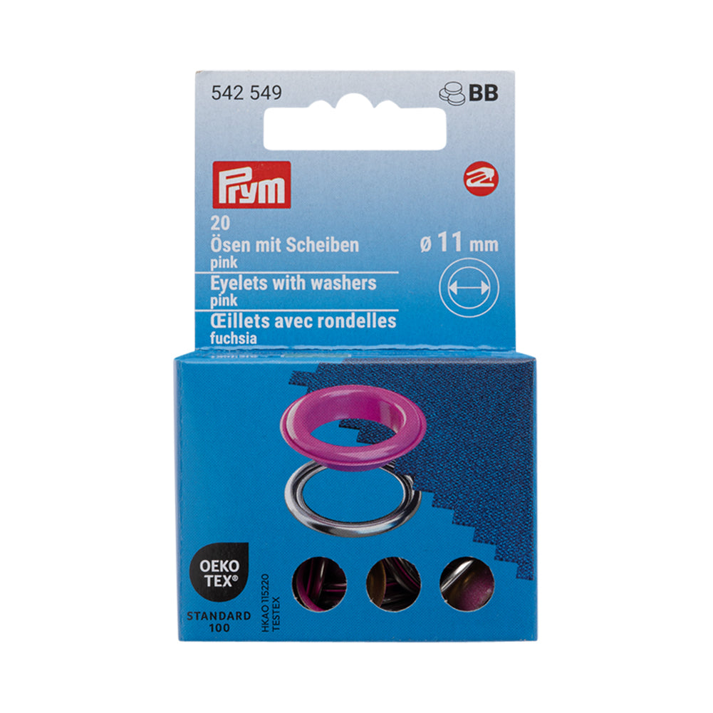 Prym Eyelets with Washers - Pink 11mm - 20pc - Joann Fabrics