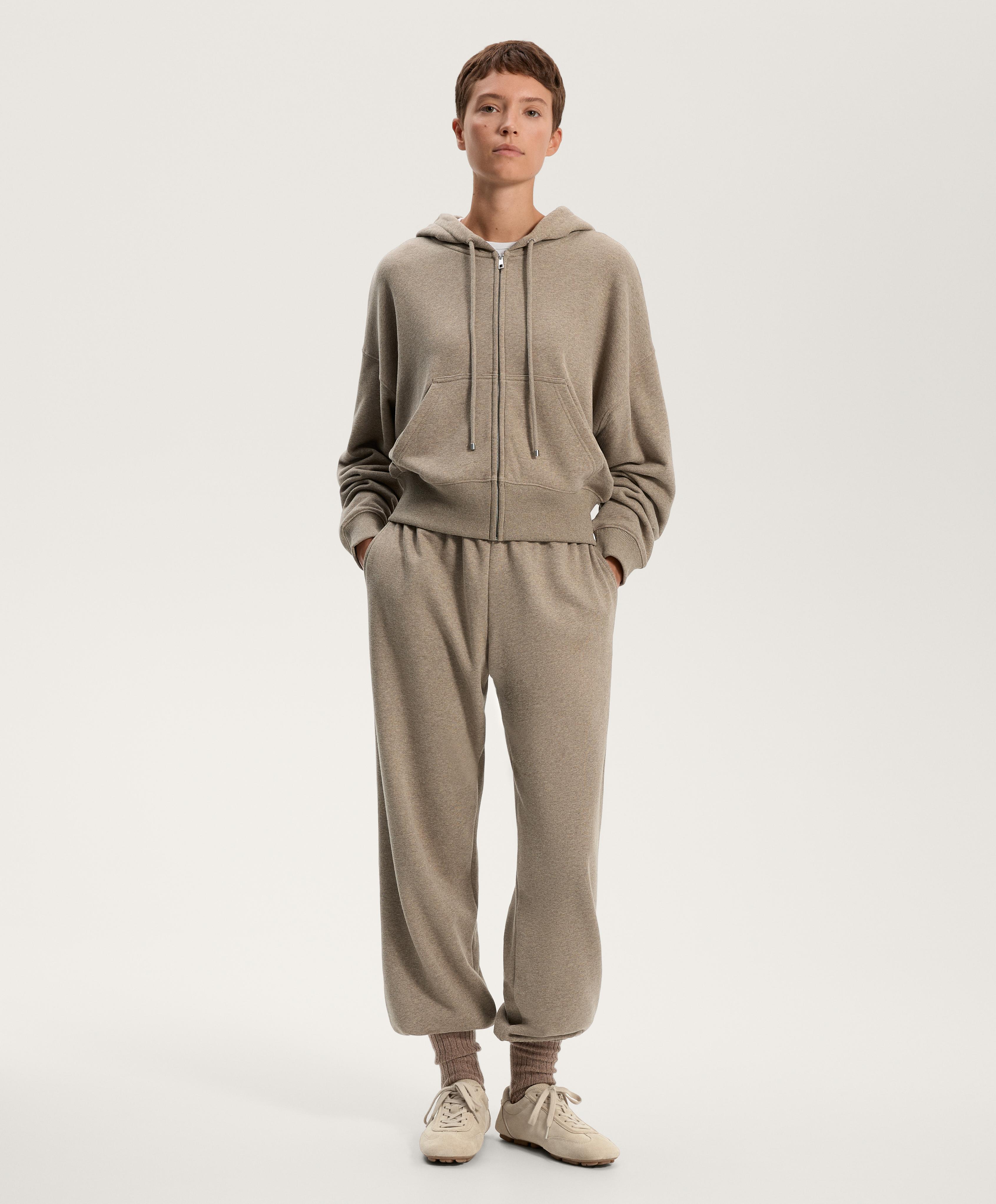 Wide sleeve hooded jacket with cotton