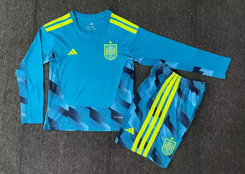 2026 Long Sleeve Spain Goalkeeper Football Shirt 1:1 Thai Quality Kids Size