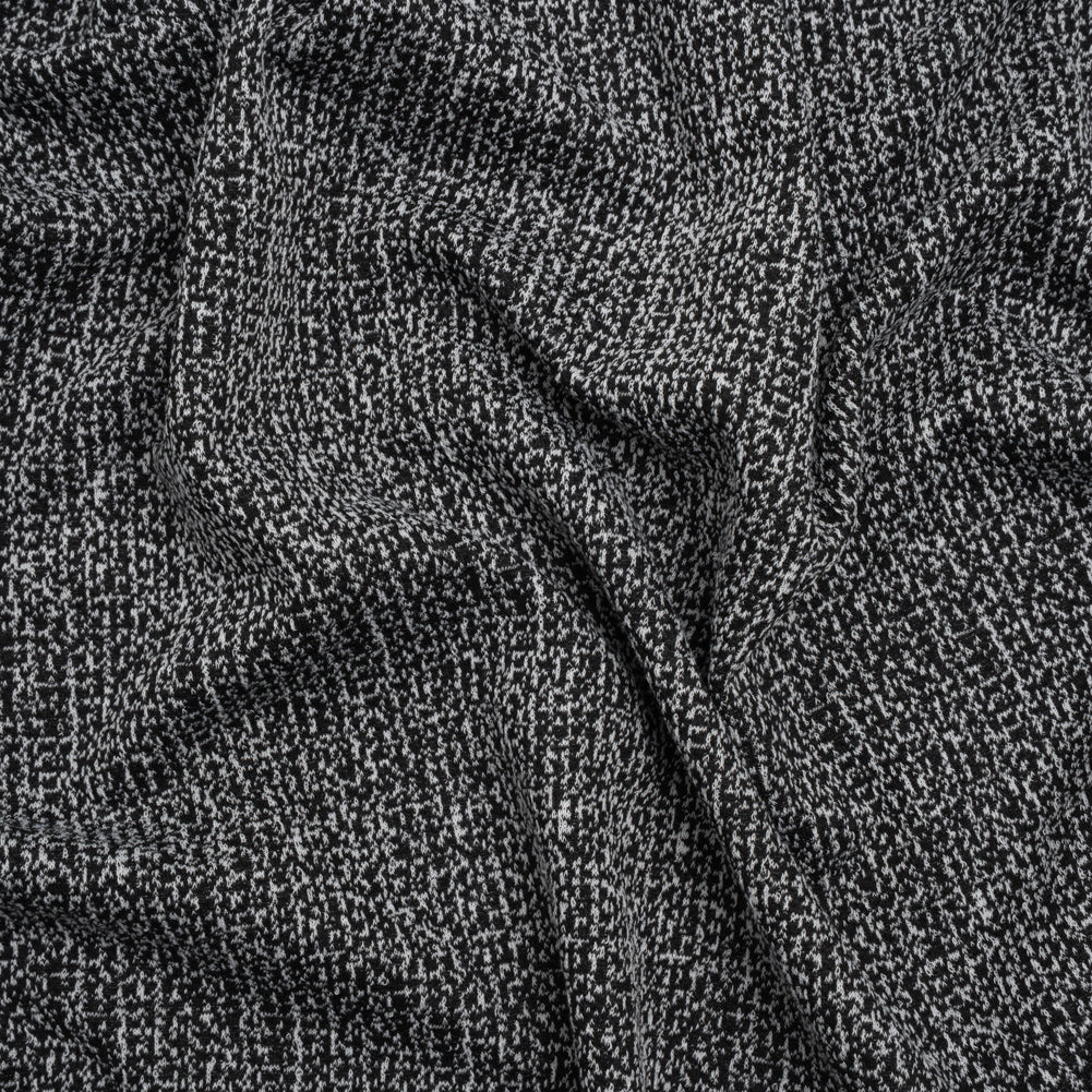 Stretch Polyester Jacquard Knit - Black and White Abstract - Designer Deadstock - Joann Fabrics