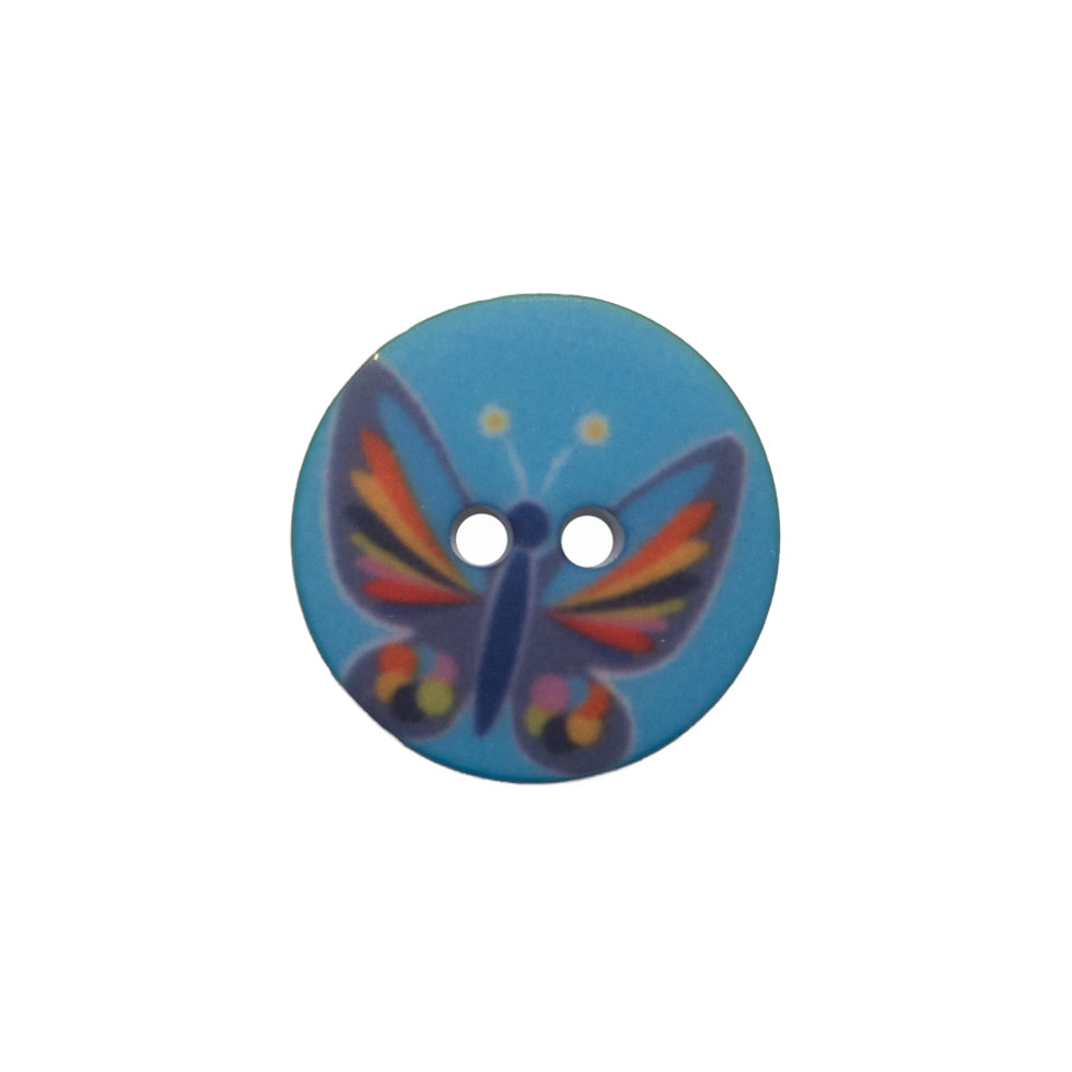 Italian Blue Butterfly Plastic Button - 24L/15mm - Joann Fabrics