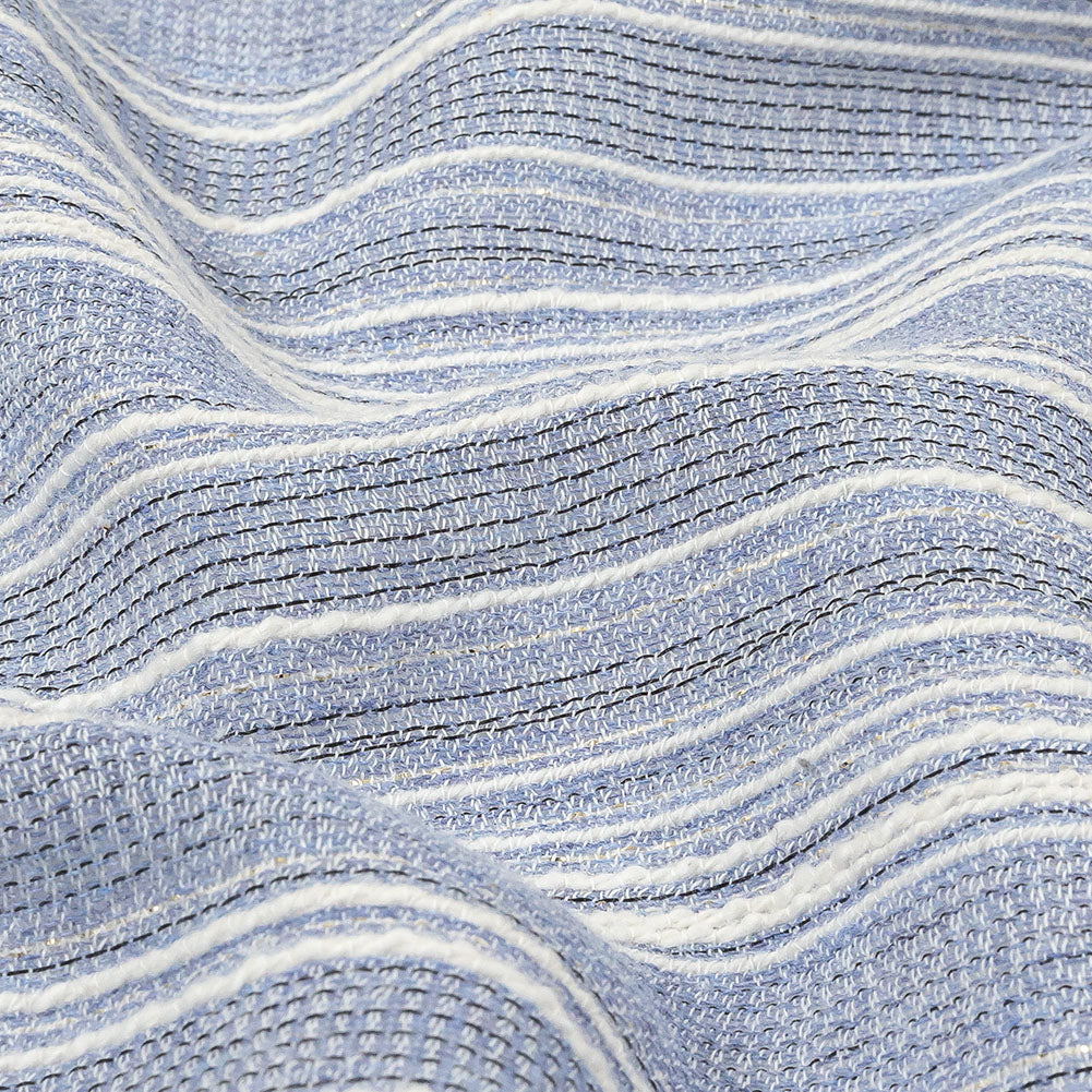 Sky Blue and White Striped Gauzy Cotton Crepe - Joann Fabrics