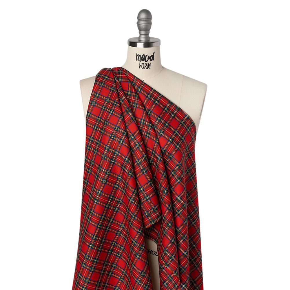 Virgin Wool Twill Made in Italy - Red, Green and Yellow Plaid - Joann Fabrics