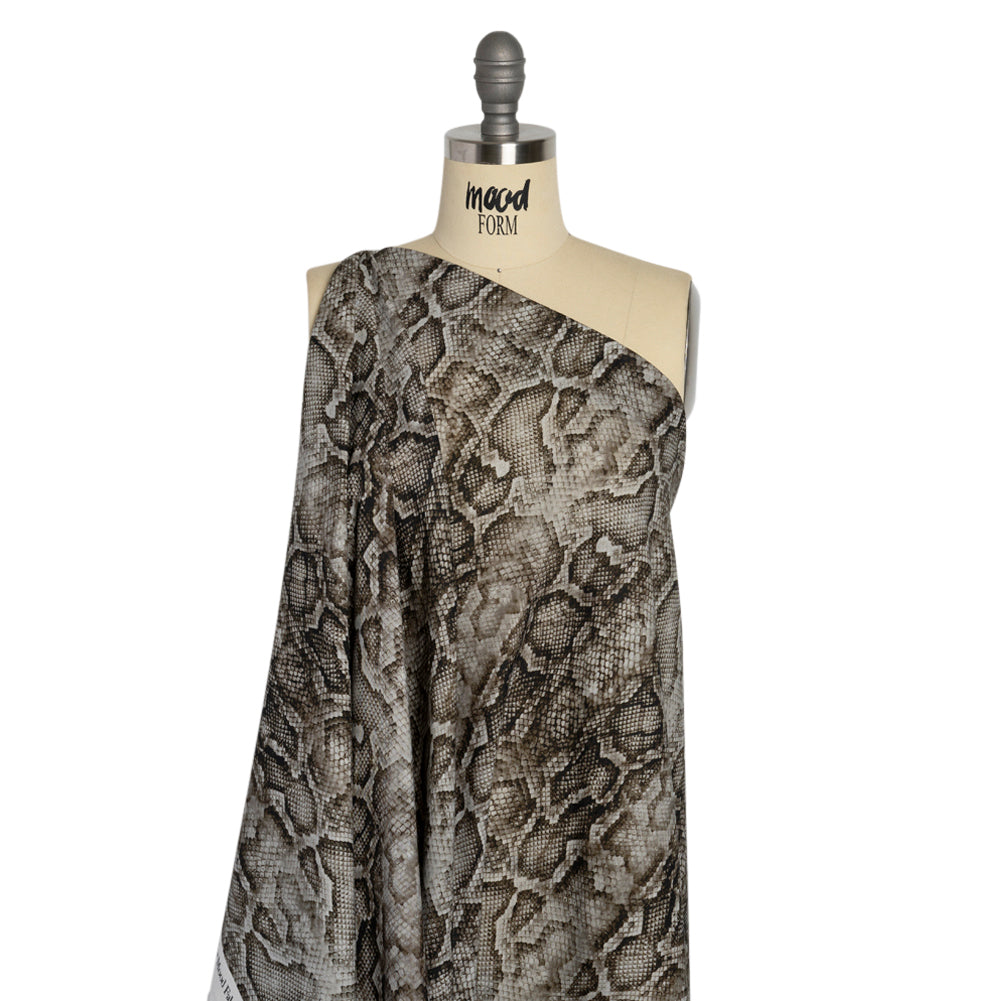 Linen and Rayon Woven - Gray Python Skin - Tanzania Temptations Print - Mood Exclusive Kilimanjaro Collection - Joann Fabrics