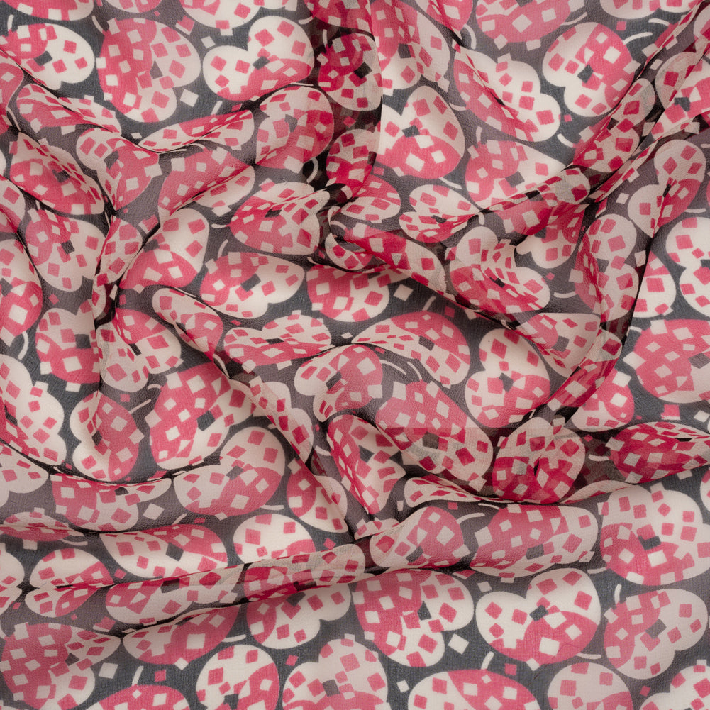 Pink, White and Black Sprinkled Treats Silk Chiffon - Joann Fabrics