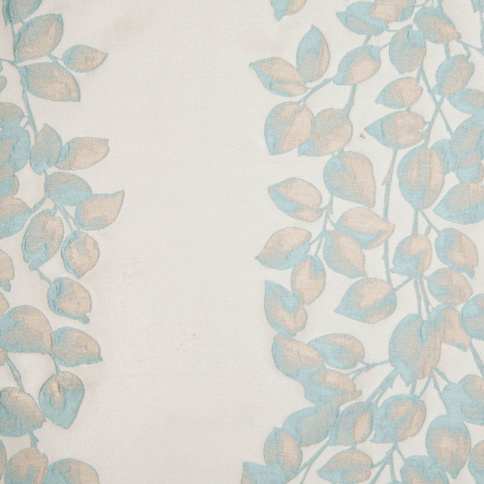 Ivory and Aqua Columns of Leaves Brocade - Joann Fabrics