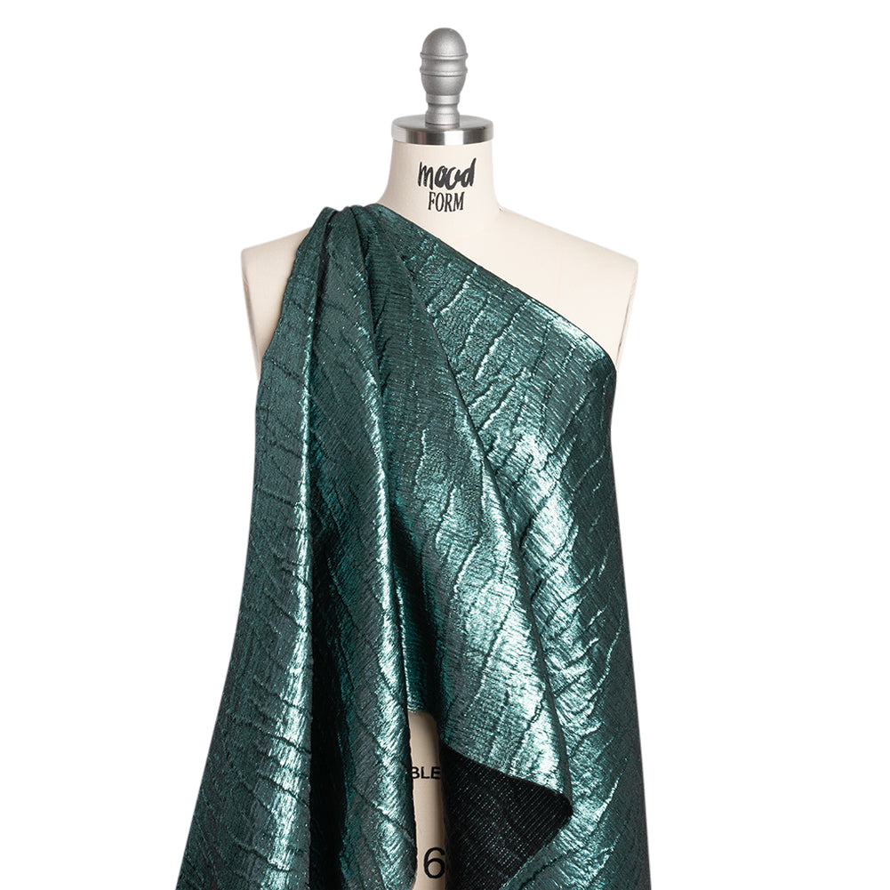 Metallic Brocade - Muted Teal Subtle Wrinkles - Kylie Collection - Joann Fabrics