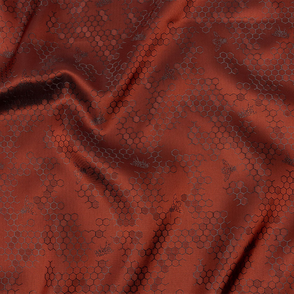 Burnt Orange Tonal Bee Hive Jacquard Lining - Joann Fabrics
