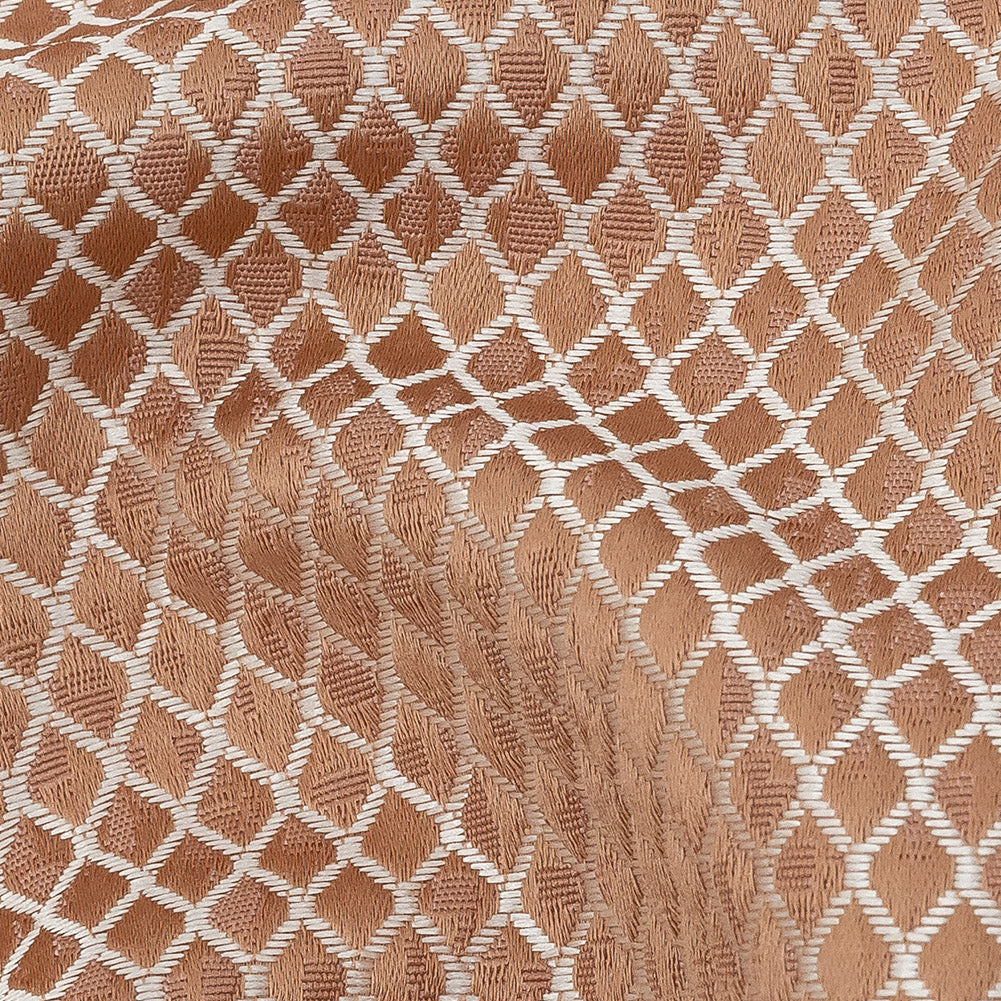 Polyester Jacquard - Rose Gold Diamonds - British Imported - Joann Fabrics