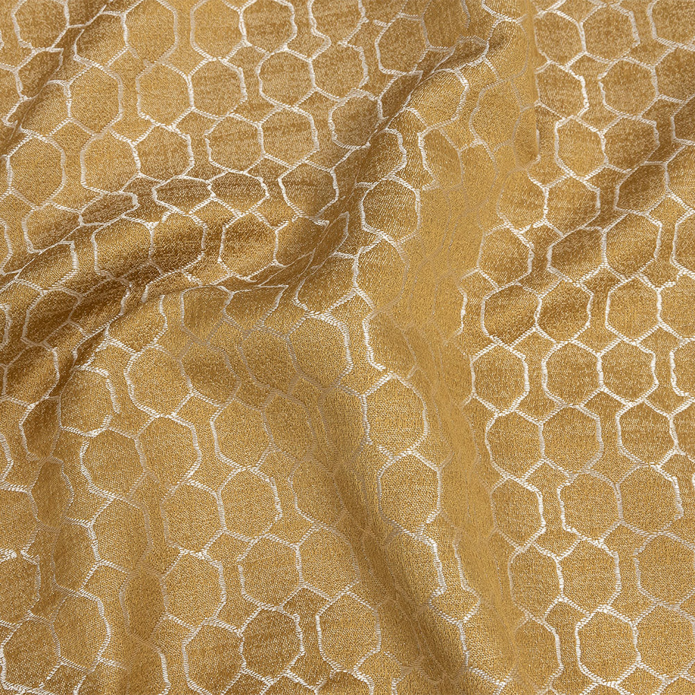Polyester Jacquard - Sunflower Honeycombs - British Imported - Joann Fabrics
