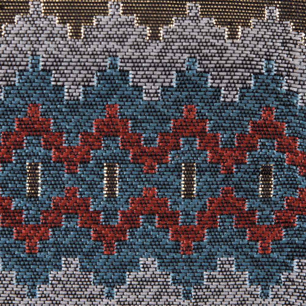 Italian Metallic Gold, Orange and Blue Geometric Brocade - Joann Fabrics