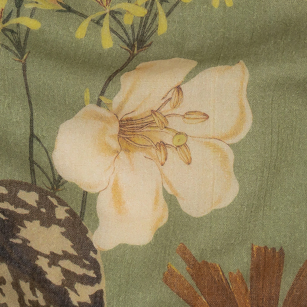 Mood Exclusive Pea Green Naturalist's Notebook Crinkled Cotton Voile - Joann Fabrics