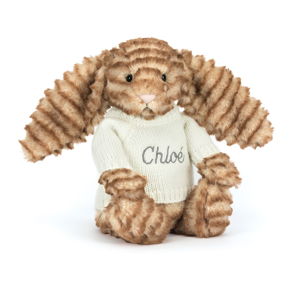 Bashful Luxe Bunny Juniper with Personalized Cream Jumper