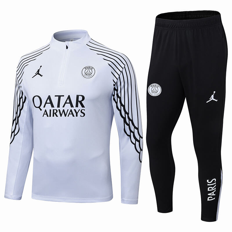 2025/2026 Psg Paris Saint-Germain Half-Pull Training Suit White Set