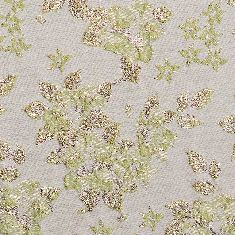 Metallic Gold/Green Floral Brocade - Joann Fabrics