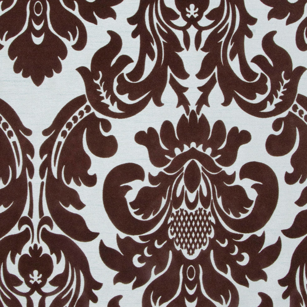 Tiffany Blue/Dark Brown Damask Flocked - Joann Fabrics