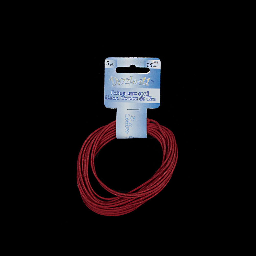 Dazzle-It Italian Red Cotton Wax Cord - 1.5mm - Joann Fabrics