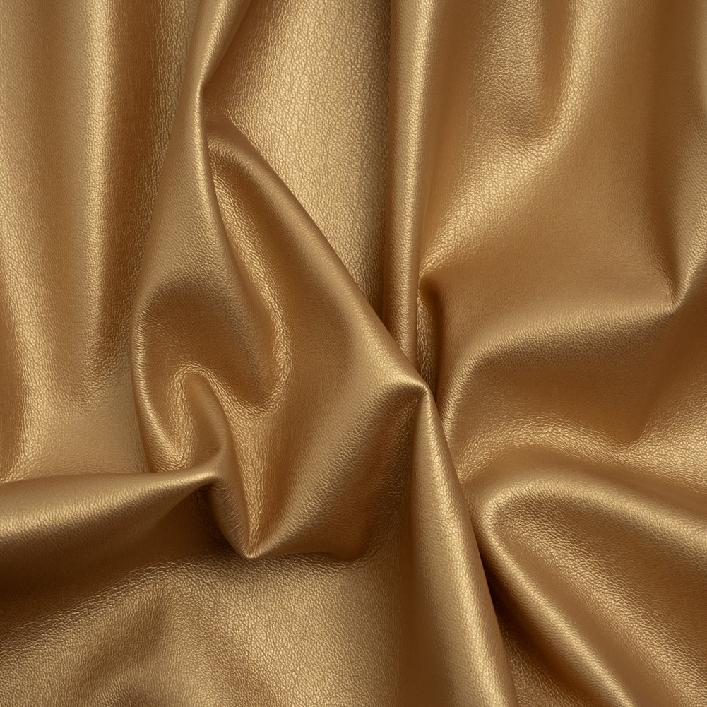 Stretch Faux Leather with Suede-Like Brushed Backing - Metallic Gold - Jodi Collection - Joann Fabrics