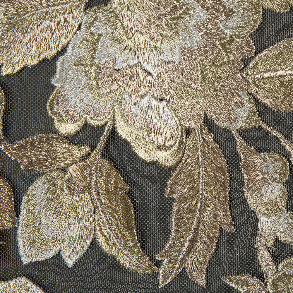 Metallic Gold Floral Embroidered Tulle - Joann Fabrics