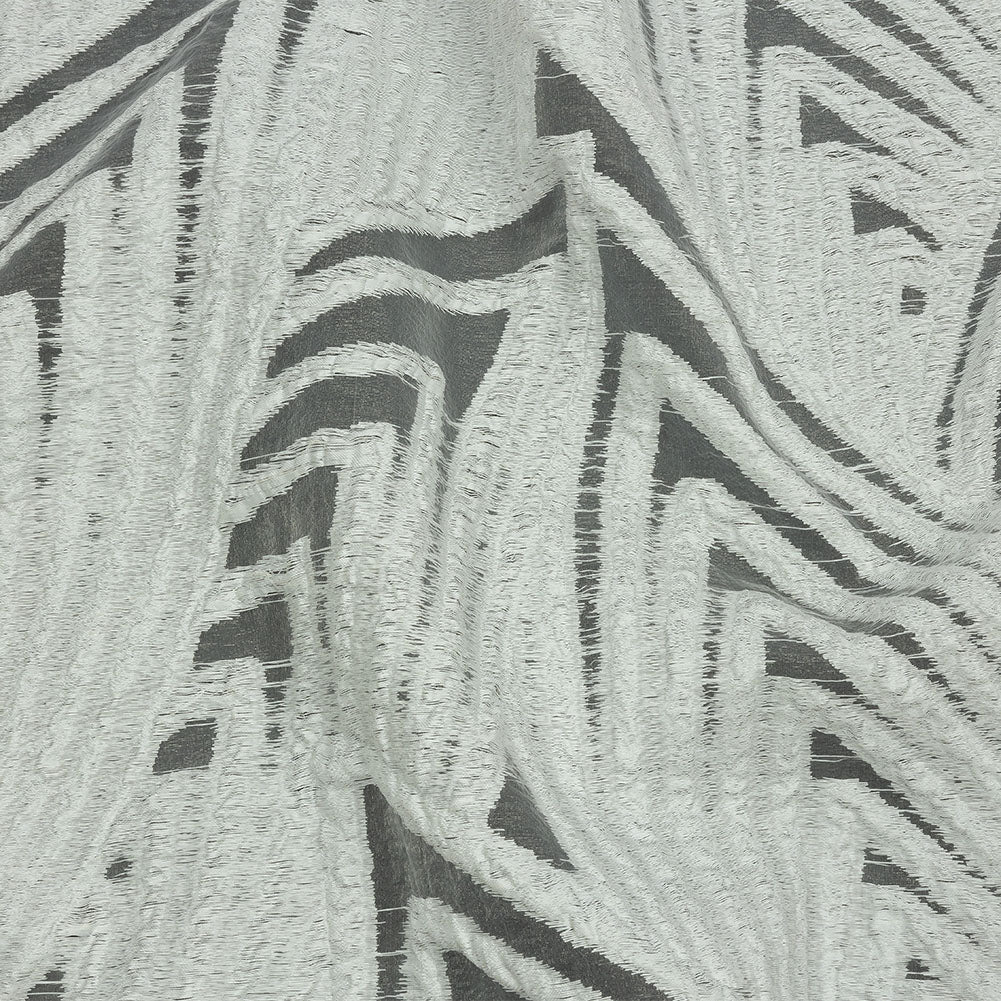 Metallic White Overlapped Nested Triangles Luxury Burnout Brocade - Joann Fabrics