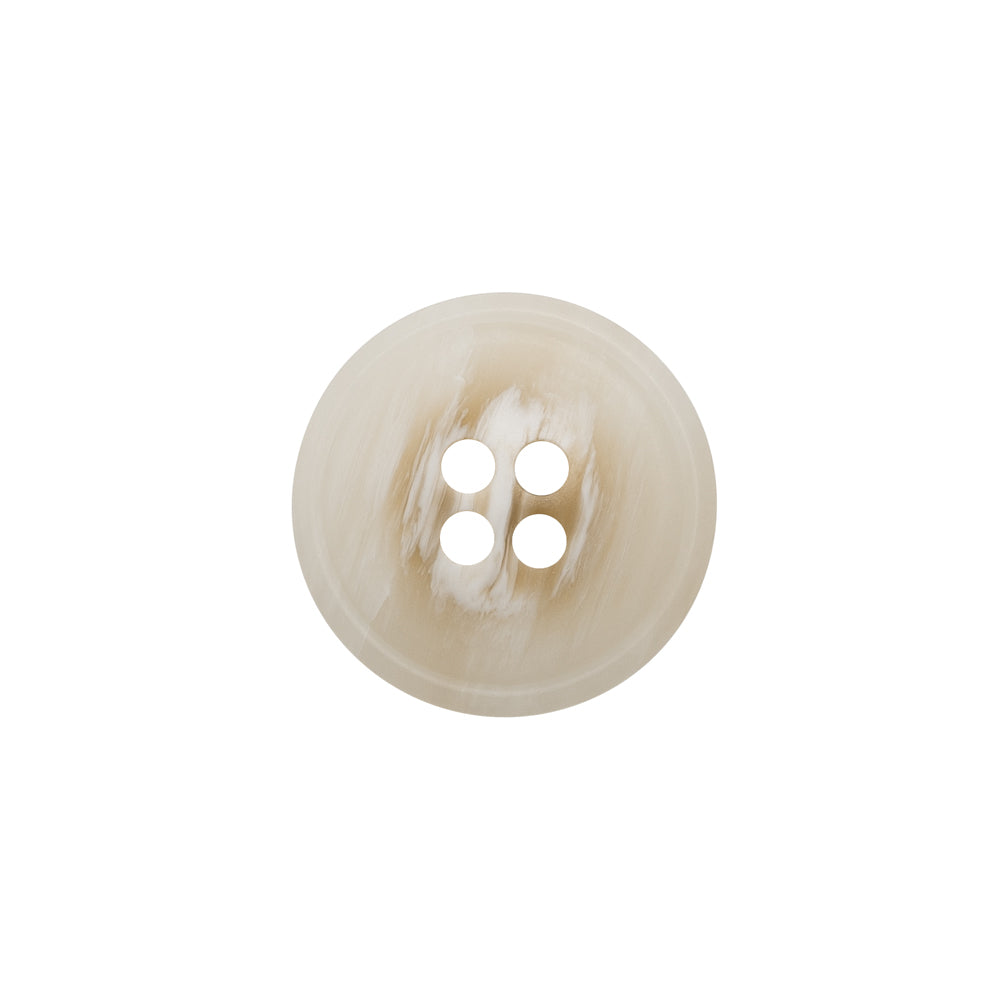 Plastic 4-Hole Button - 28L/18mm - White and Cream Striated - Made in Italy - Joann Fabrics