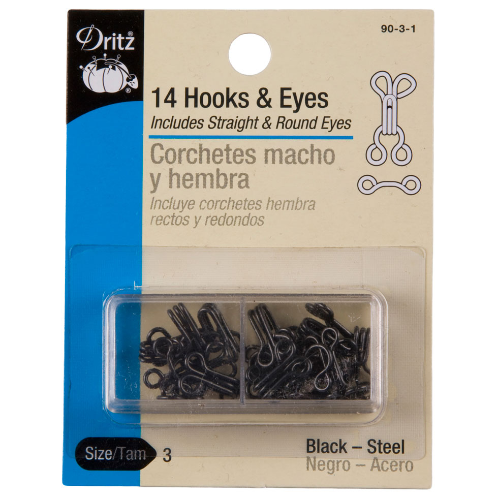 Dritz Black Hooks & Eyes Size 3 - 14ct - Joann Fabrics