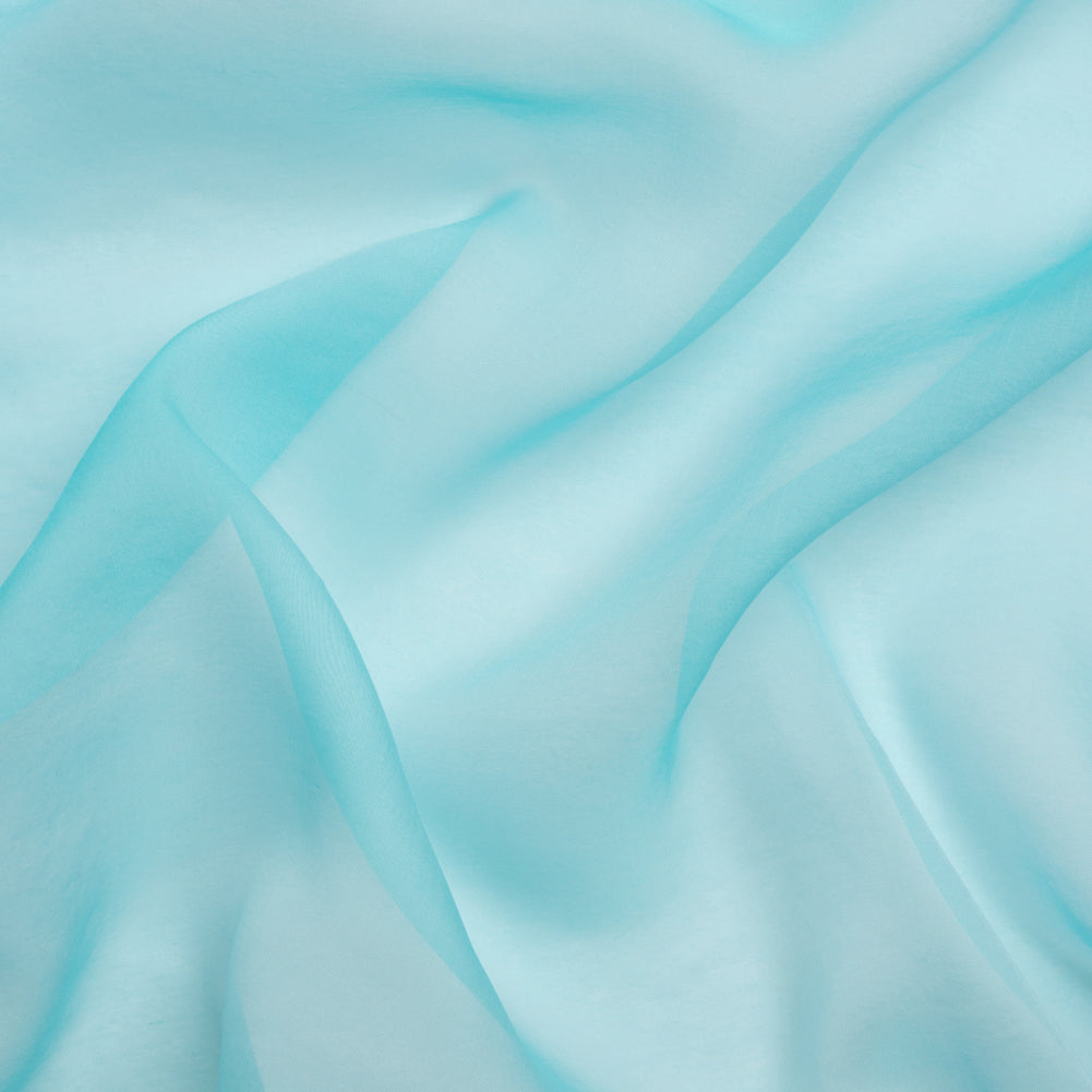 Chiffon-Like Silk Voile - Aqua and White Iridescent - Adelaide Collection - Joann Fabrics