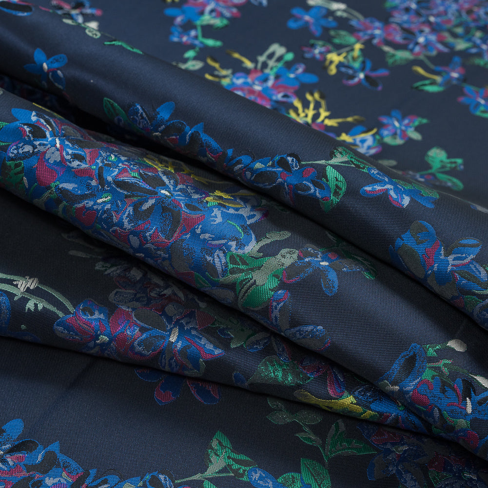 Navy and Multicolor Floral Jacquard - Joann Fabrics