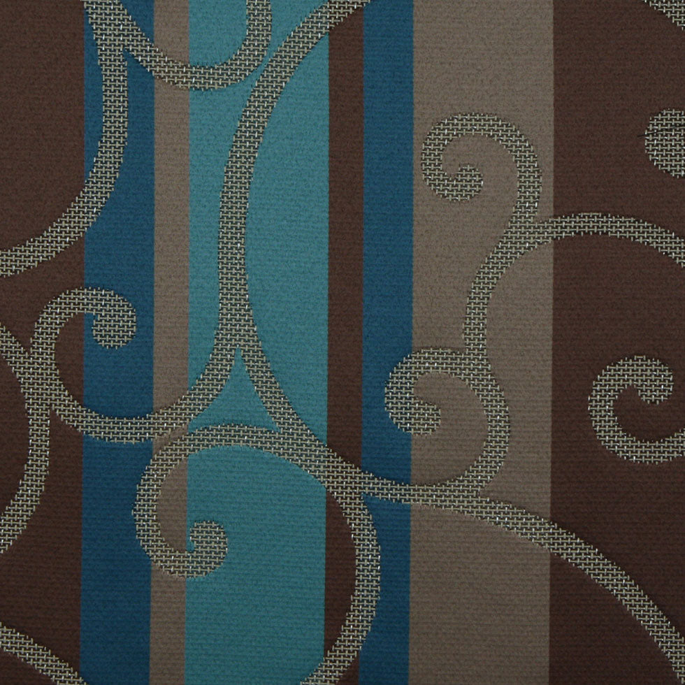 Teal/Constellation Blue/Chocolate/Taupe Swirls Woven - Joann Fabrics