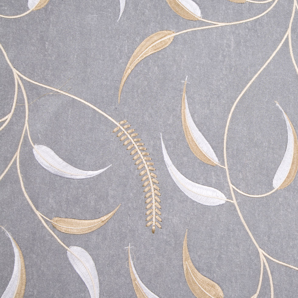 White/Soft Gray/Bronze/Cream Floral Organza - Joann Fabrics