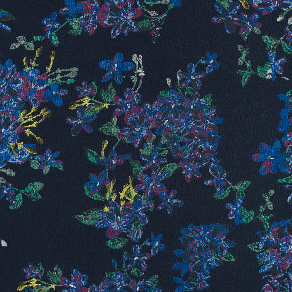 Navy and Multicolor Floral Jacquard - Joann Fabrics