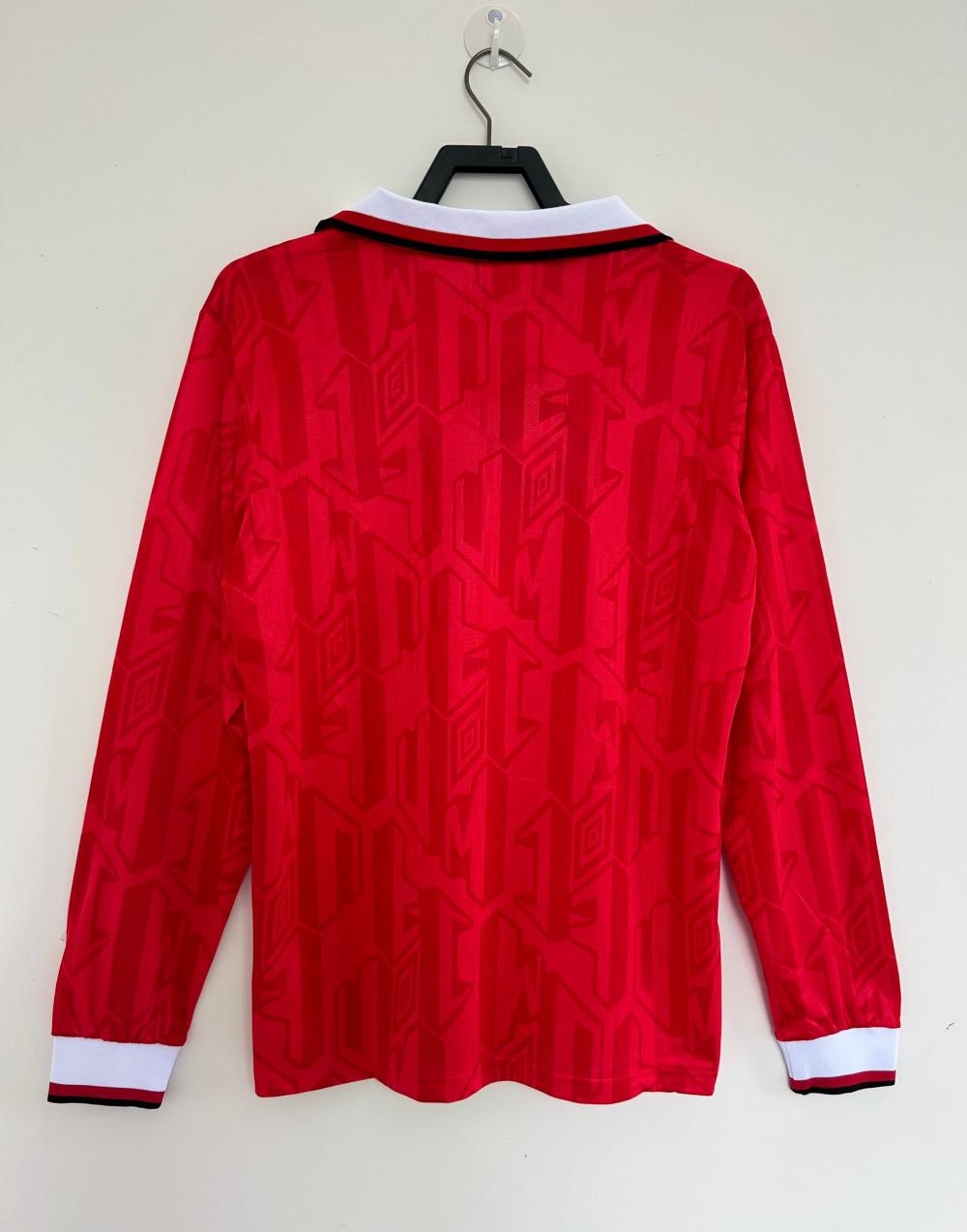 1992/1994 Retro Long Sleeve Manchester United Home Football Shirt 1:1 Thai Quality