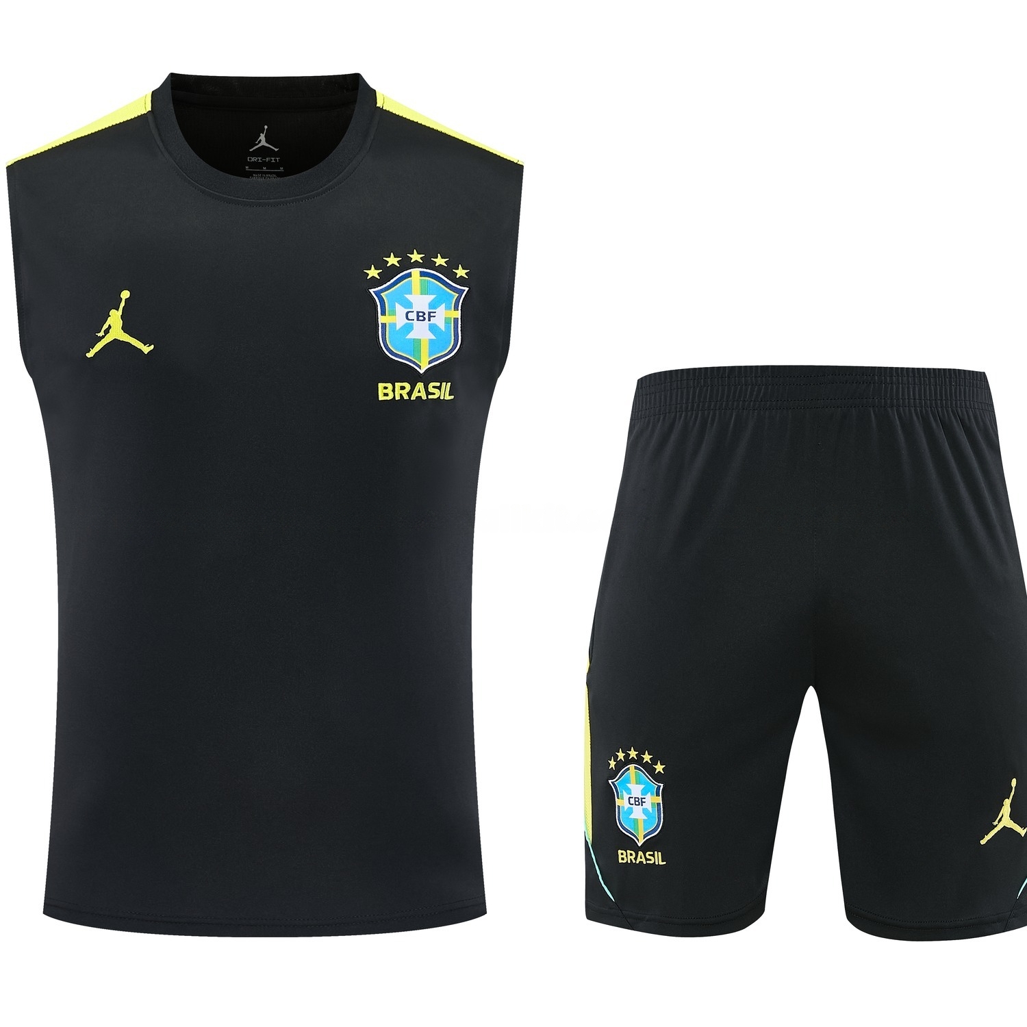 Brazil 2026 Vest Training Set - Black Vest and Shorts - UnitedFutballJersey