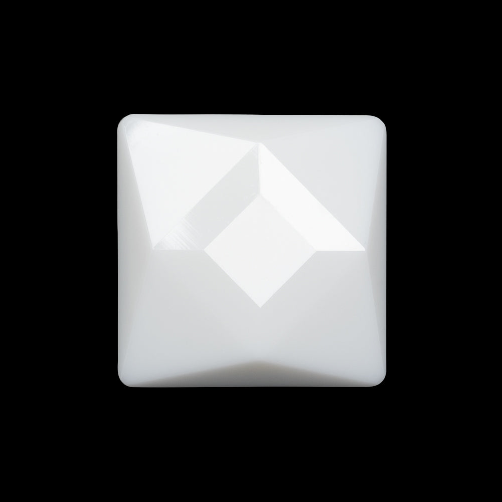Plastic Shank Back Button - White Faceted Square - 44L/28mm - Joann Fabrics