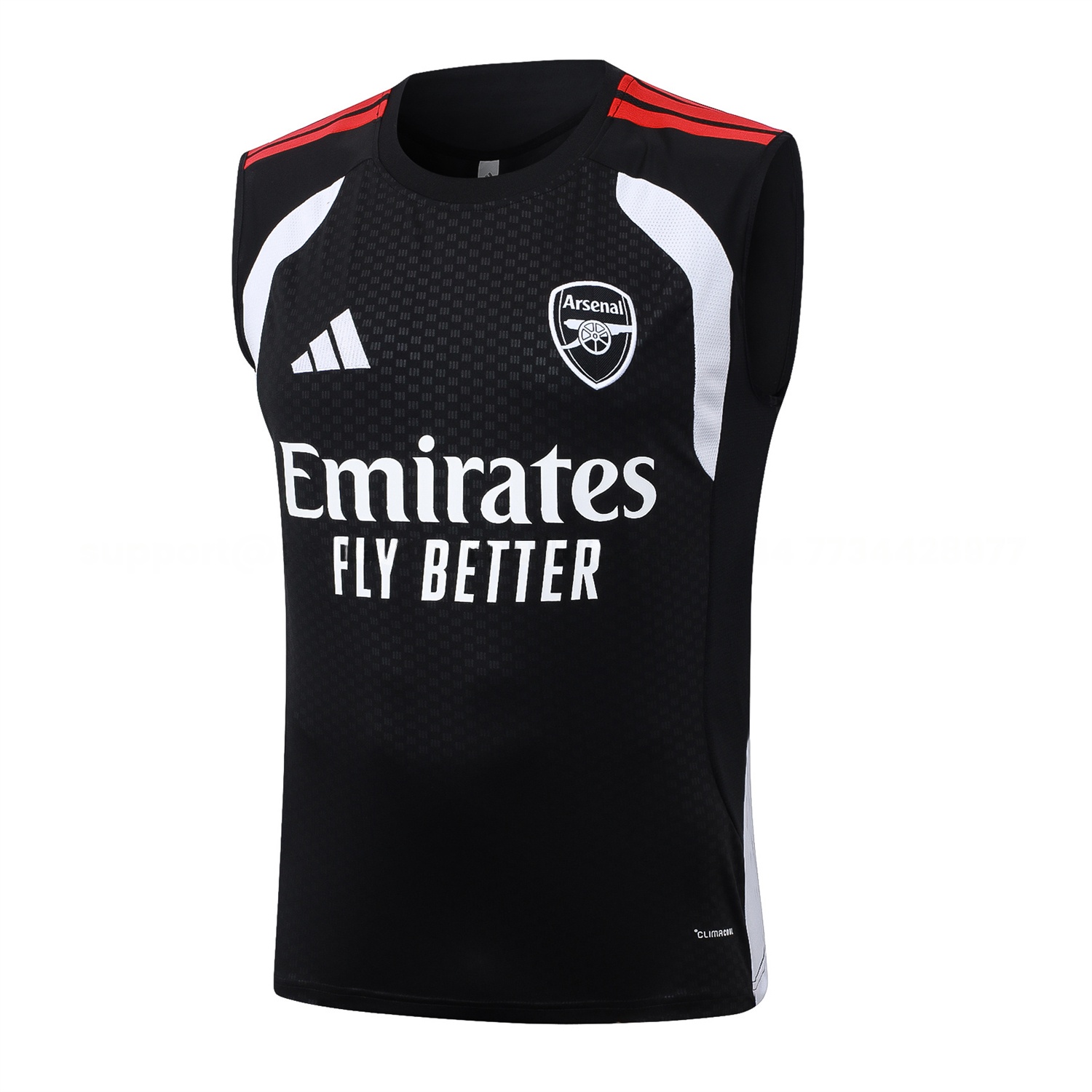 Arsenal 26-27 Vest Training Set - Red Edge Black Vest & Shorts - UnitedFutballJersey