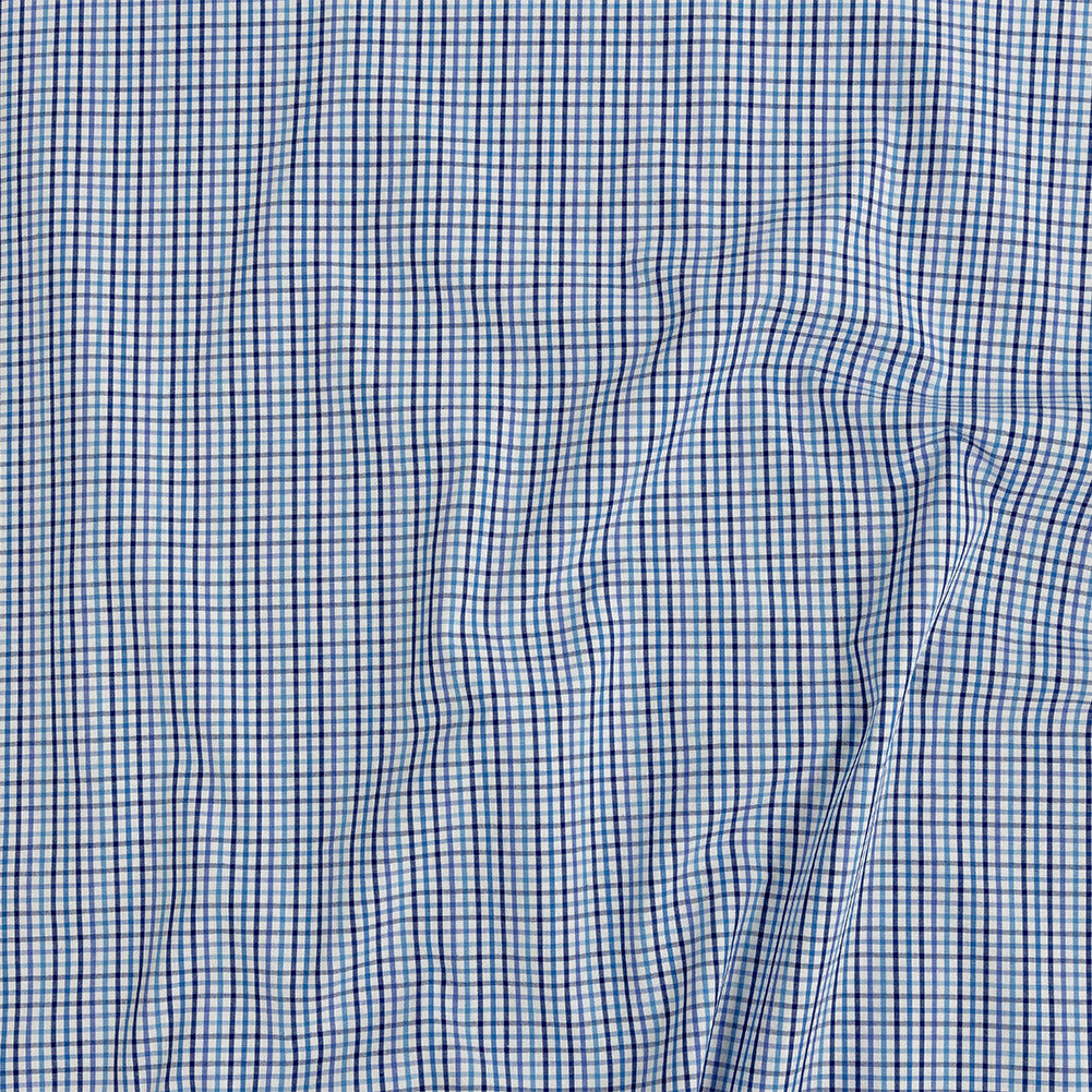 Premium Gradient Blues Minute Plaid Cotton Shirting - Joann Fabrics