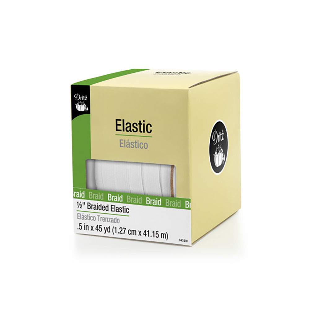 Dritz Braided Elastic - White - 0.5