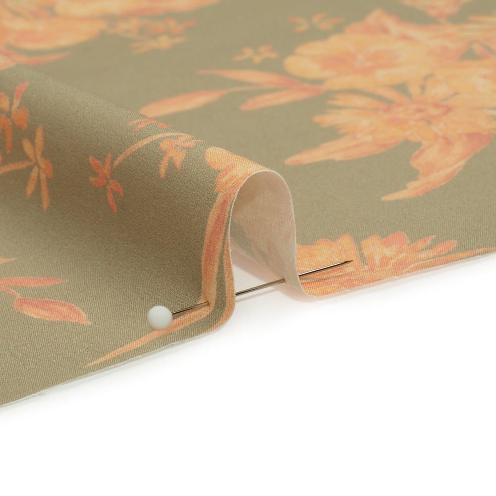 Stretch Cotton Poplin Print - Sage and Yellow Floral - Mood Exclusive Easy Eleanor - Joann Fabrics